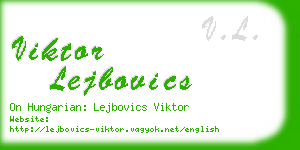 viktor lejbovics business card